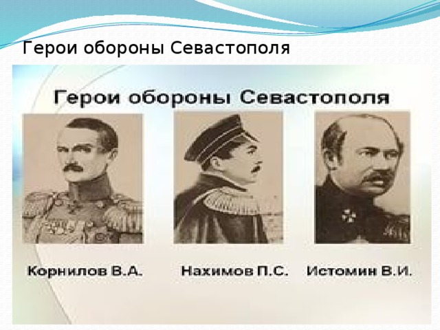 Герои обороны Севастополя 