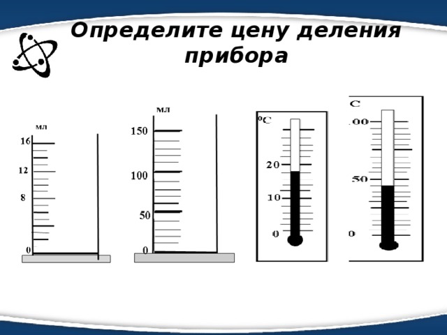 Определите цену деления линейки термометра секундомера амперметра спидометра