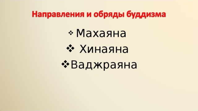 Направления и обряды буддизма презентация 4 класс