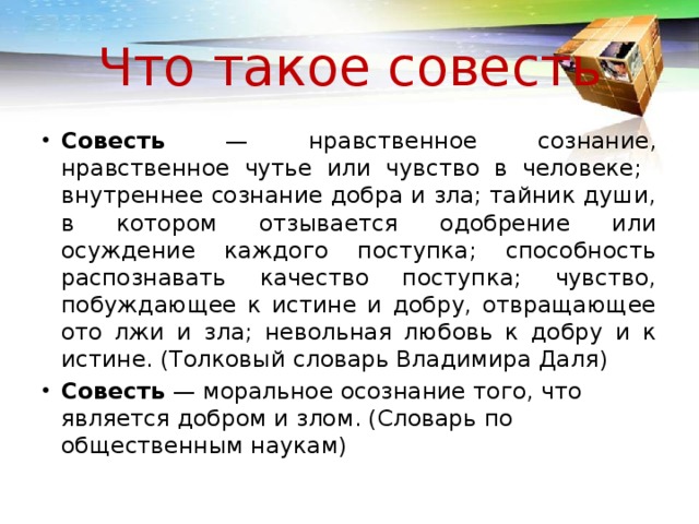 Что такое совесть проект