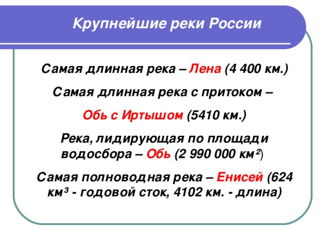 Презентация "Реки России"