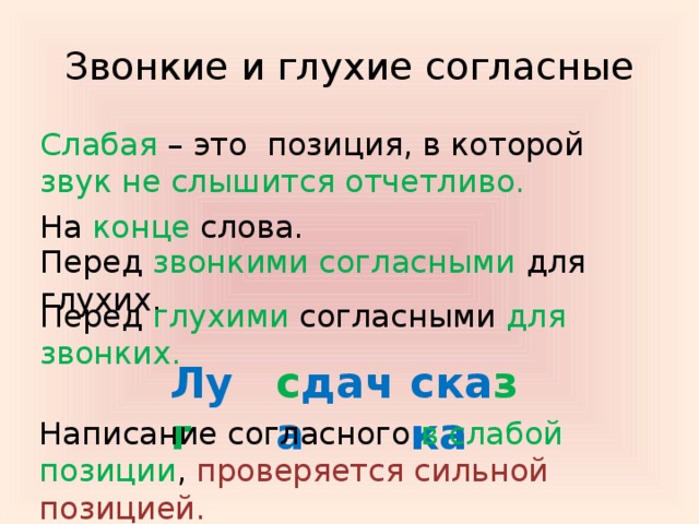 Позиции согласных. Звонкие и глухие согласные позиции. Звонкие и глухие в слабой позиции. Согласные в слабой позиции. Глухие и звонкие согласные в слабой позиции.