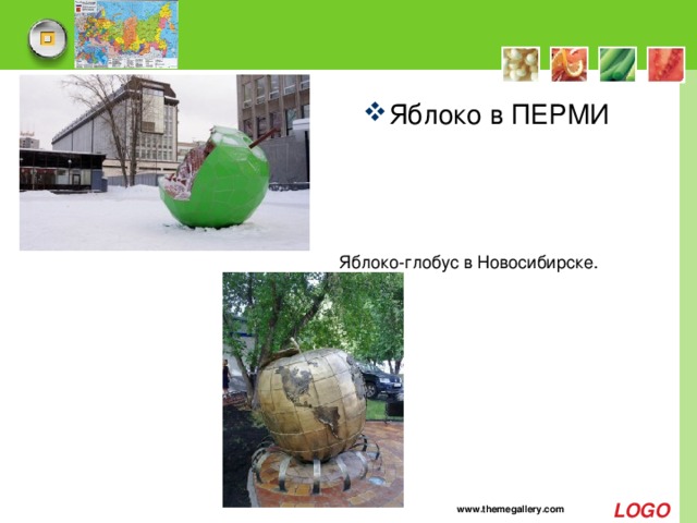 Яблоко в ПЕРМИ Яблоко-глобус в Новосибирске. www.themegallery.com 