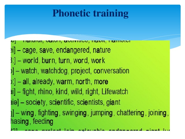 Phonetic training  