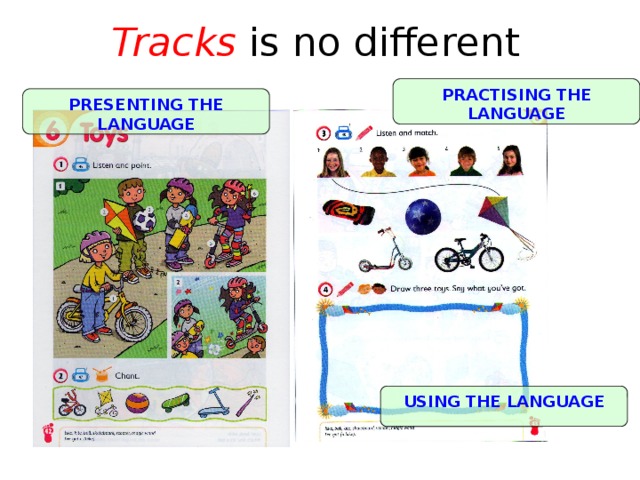 Tracks is no different PRACTISING THE LANGUAGE PRESENTING THE LANGUAGE USING THE LANGUAGE 