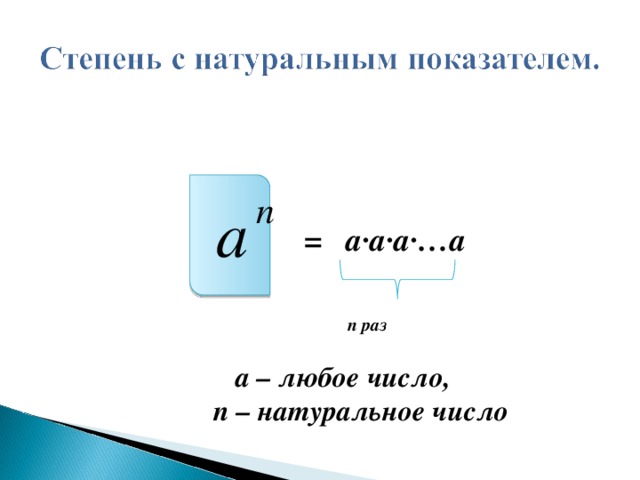 Степень с натуральным показателем 5 класс