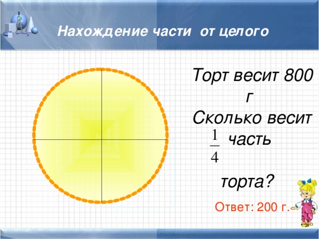 100 г торта размер куска