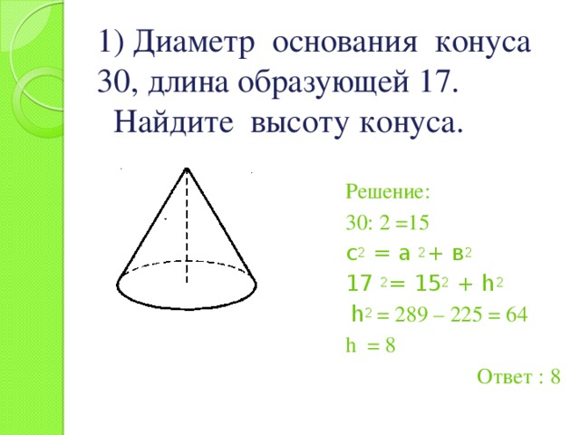 Диаметр основания