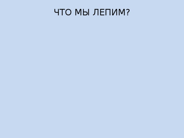 ЧТО МЫ ЛЕПИМ?   