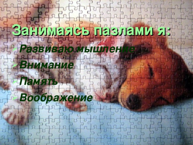 Занимаясь пазлами я: Развиваю мышление Внимание Память Воображение  