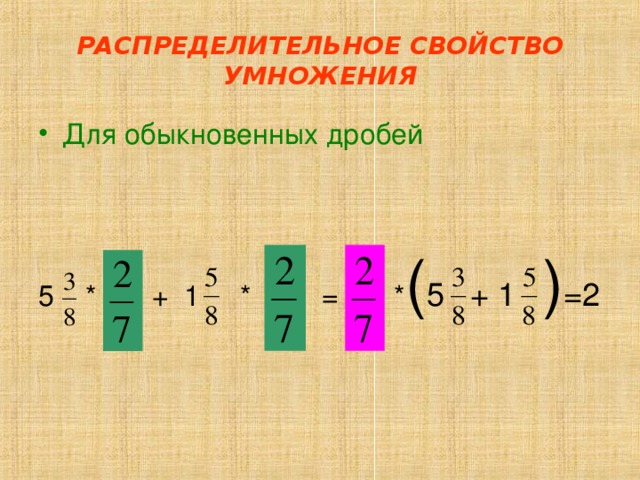 6 класс распределительное свойство умножения презентация