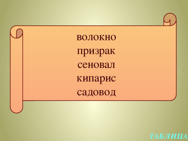 волокно призрак сеновал кипарис садовод ТАБЛИЦА 