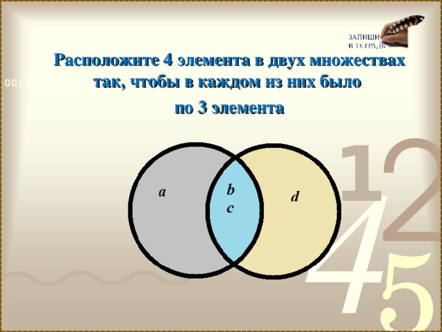 Расположи 4 элемента. Расположите элементы в множестве так чтобы. Расположи 3 элемента в множествах а в и с так чтобы. Расположи 2 элемента в множествах а в и с так чтобы каждое из них. Разместить 3 элемента в множествах а и в так чтобы.