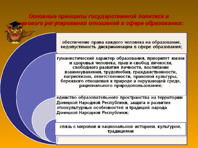 Обеспечение полномочий. Принципы правового регулирования в сфере образования. Основные принципы правового регулирования сферы образования. Основные направления правового регулирования в сфере образования. Государственное регулирование сферы образования.