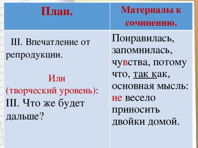 Подготовка к сочинению опять двойка 5 класс презентация