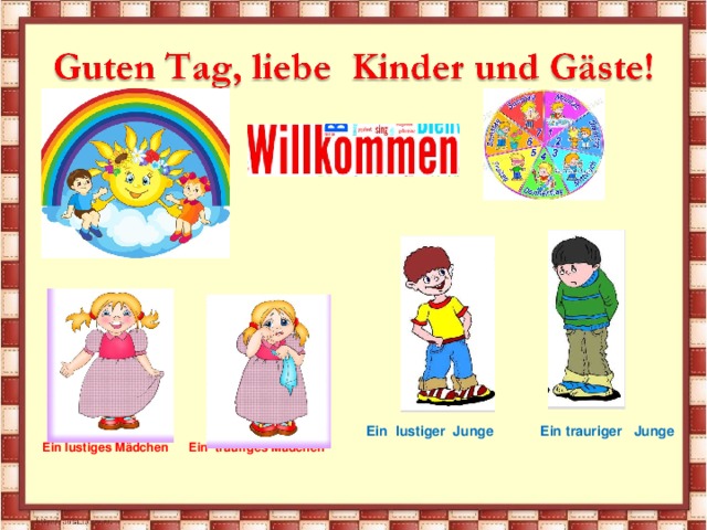 Ein lustige s  Mädchen   Ein trauriges Mädchen Ein lustiger  Junge Ein trauriger Junge 