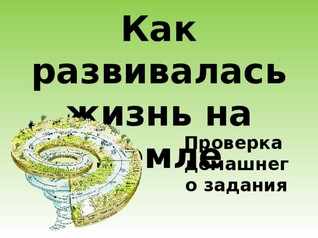 Как развивалась жизнь на Земле Проверка домашнего задания  