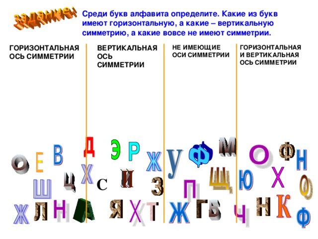 Какие буквы имеют ось. Буквы с горизонтальной и вертикальной осью симметрии. Буквы обладающие вертикальной и горизонтальной симметрией. Определить какие буквы русского алфавита имеют симметрию. Какие буквы симметричные вертикальные и горизонтальные.