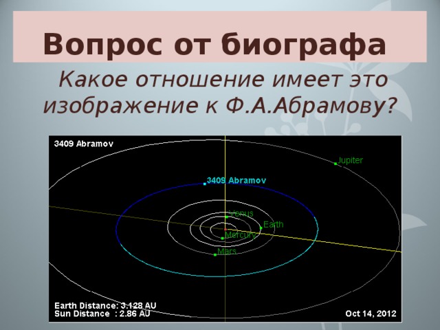 Вопрос от биографа  Какое отношение имеет это изображение к Ф.А.Абрамову? 