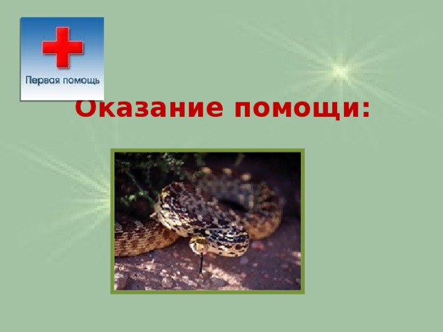 Оказание помощи:   