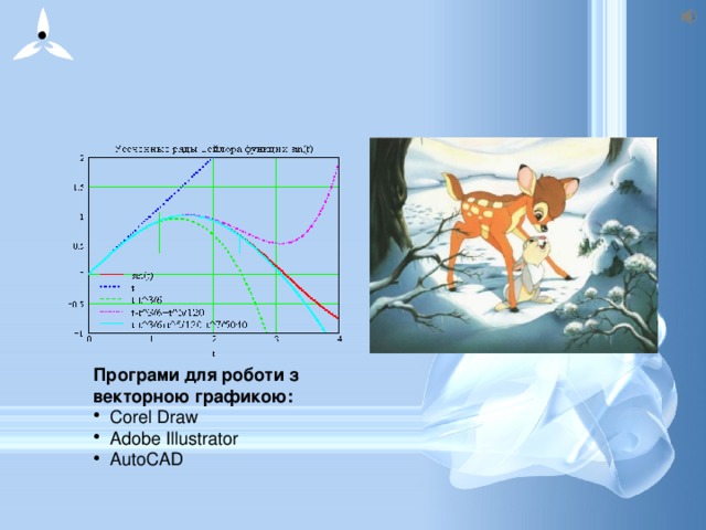 Програми для роботи з векторною графикою: Corel Draw Adobe Illustrator AutoCAD 