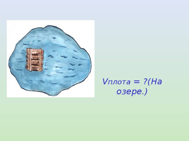 V плота = ?(На озере.) 