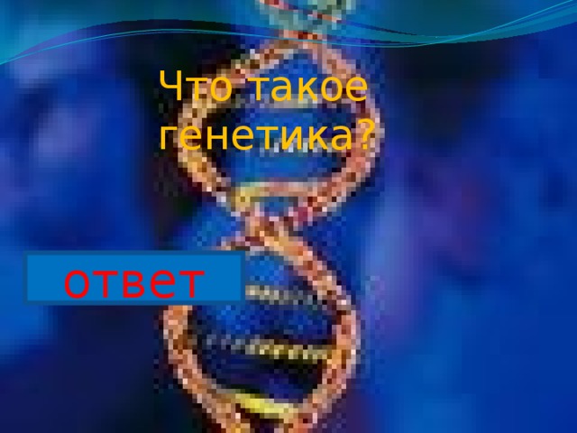 Что такое генетика? ответ 