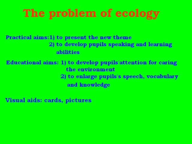 The problem of ecology 