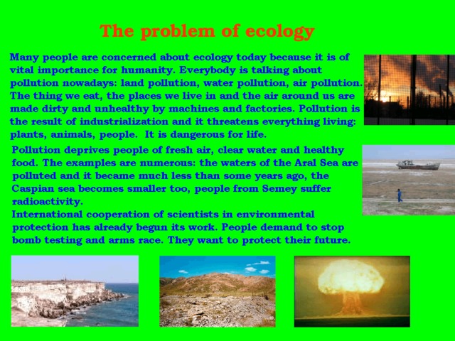 The Environmental Problems - презентация онлайн