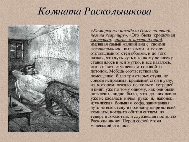 Дом Раскольникова. Каморка Раскольникова 