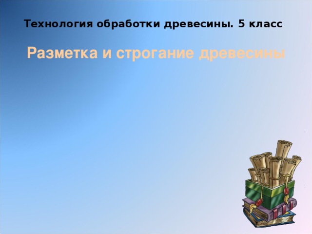 Технология обработки древесины. 5 класс  Разметка и строгание древесины 