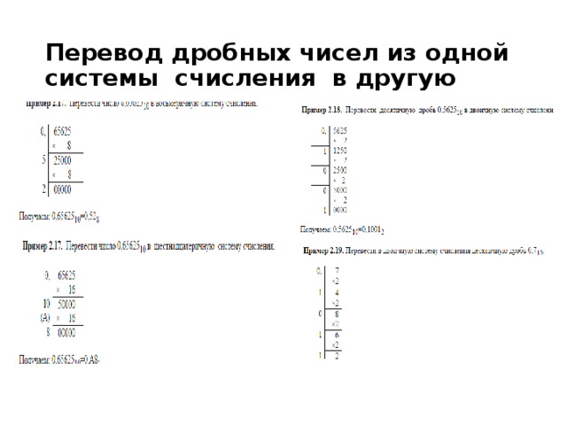 Перевод дробной части