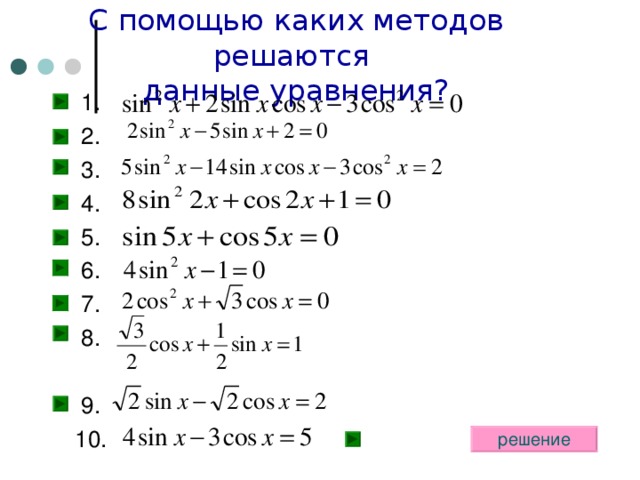 Проект нестандартные методы решения уравнений