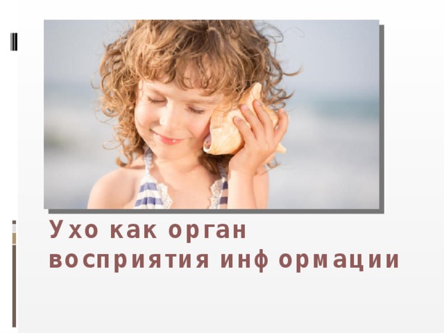Ухо как орган восприятия информации 