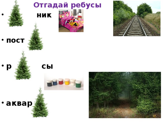 Отгадай ребусы  ник  пост  р сы   аквар   