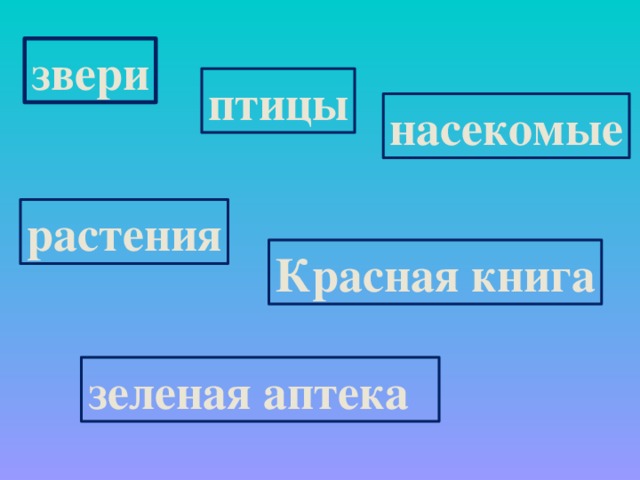 звери птицы насекомые растения Красная книга зеленая аптека