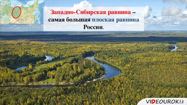 Западно-Сибирская равнина – самая большая плоская равнина России . 