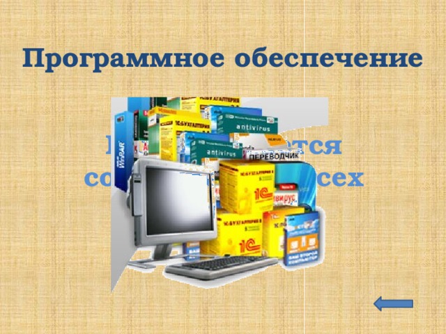 Программное обеспечение Как называется совокупность всех программ? 