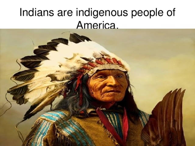 Indians are indigenous people of America. 