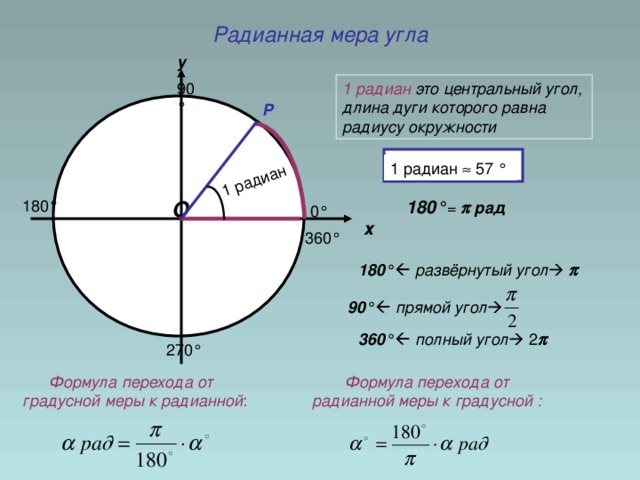 Градусная мера длины окружности