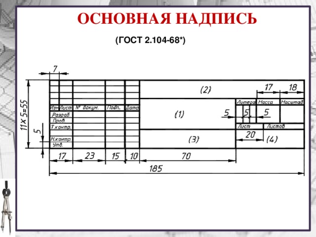 Как заполнить надпись на чертеже правильно основную