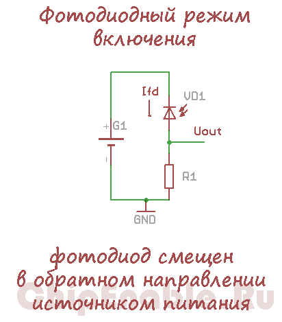 Схема подключения фотодиода