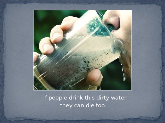  If people drink this dirty water  they can die too. 