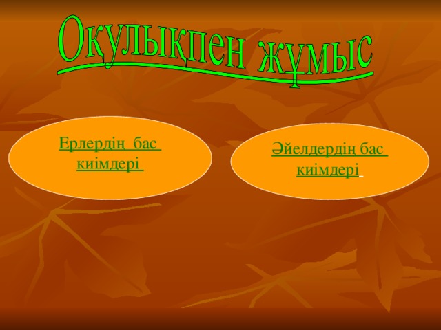 Ерлердің бас киімдері Әйелдердің бас киімдері  