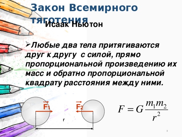 Закон всемирного тяготения фото