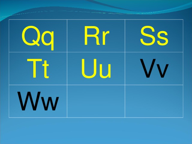 Qq Rr Tt Ss Uu Ww Vv 