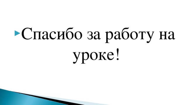 Спасибо за работу на уроке!