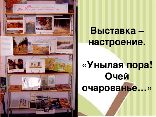 Выставка –настроение.   «Унылая пора! Очей очарованье…» 