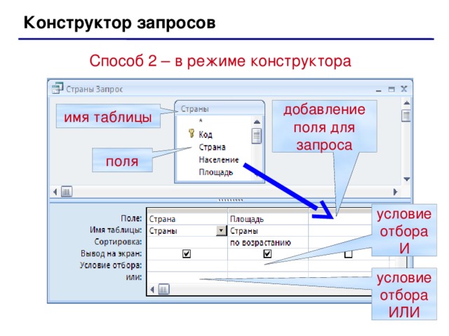 Конструктор запросов