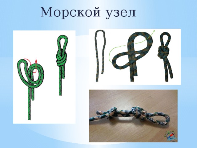 Как выглядит морской узел Вязание узлов по туризму